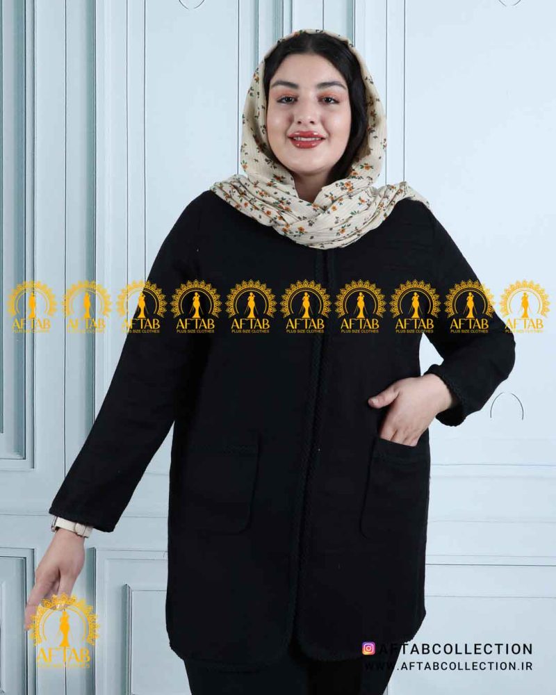 مانتو لنین خرجکار نواری سایزبزرگ نما نزدیک