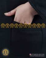 مانتو لنین خرجکار نواری سایزبزرگ جیب هلال