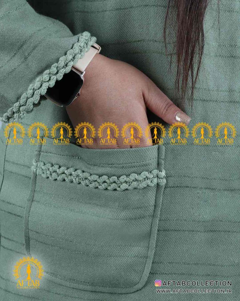 مانتو لنین خرجکار نواری سایزبزرگ نواری