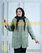 مانتو لنین خرجکار نواری سایزبزرگ خنک