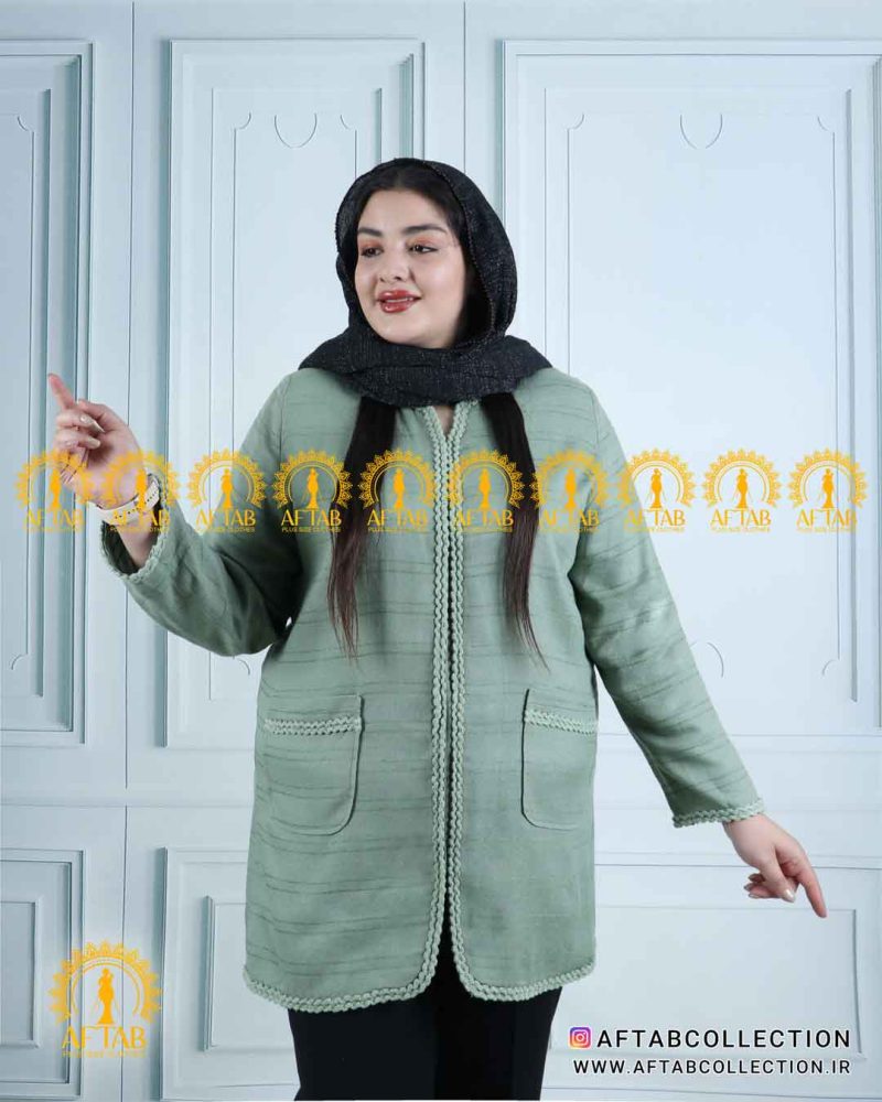 مانتو لنین خرجکار نواری سایزبزرگ خنک