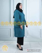 مانتو جلو لبه دوزی خرجکار گیپور سایزبزرگ نما بغل