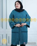 مانتو جلو لبه دوزی خرجکار گیپور سایزبزرگ کله غازی