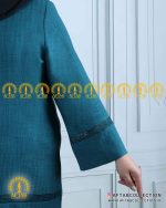 مانتو جلو لبه دوزی خرجکار گیپور سایزبزرگ حلقه آستین