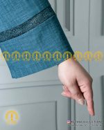 مانتو جلو لبه دوزی خرجکار گیپور سایزبزرگ آستین