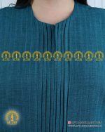 مانتو جلو لبه دوزی خرجکار گیپور سایزبزرگ یقه