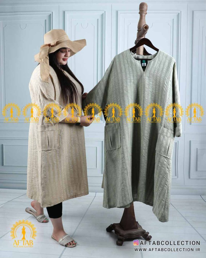 مانتو کفتان کوک دوزی سایزبزرگ سبک