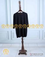 تیشرت مشکی نگین برگی سایزبزرگ کشسان