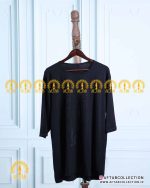 تیشرت مشکی نگین برگی سایزبزرگ تابستانه