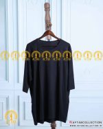 تیشرت مشکی نگین برگی سایزبزرگ ضد حساسیت پوستی