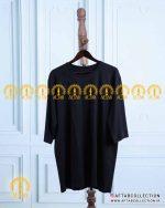 تیشرت مشکی نگین برگی سایزبزرگ نما نزدیک