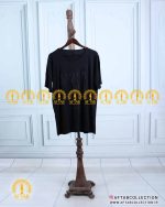 تیشرت مشکی نگین برگی سایزبزرگ مشکی سیر