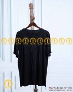 تیشرت مشکی نگین برگی سایزبزرگ راحت