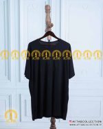 تیشرت مشکی نگین برگی سایزبزرگ سبک