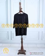 تیشرت مشکی نگین برگی سایزبزرگ مشکی