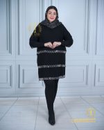 شومیز طبقه ای نوار نگینی سایزبزرگ مشکی