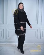 شومیز طبقه ای نوار نگینی سایزبزرگ مشکی رنگ