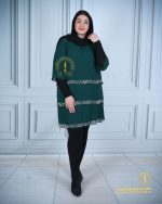 شومیز طبقه ای نوار نگینی سایزبزرگ سبز