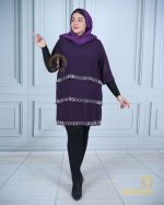 شومیز طبقه ای نوار نگینی سایزبزرگ زیبا