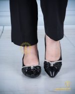 کفش مجلسی نگین ضربدری پا بزرگ رویه کفش نگینی