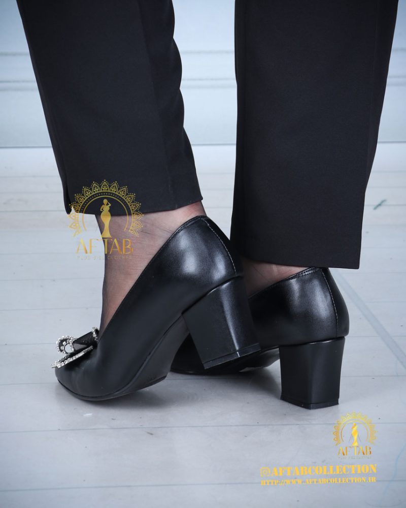 کفش مجلسی پاپیون تور پا بزرگ پاشنه 5 سانت