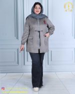 سوییشرت سوییت کلاهدار کمر گتر سایزبزرگ نما دور