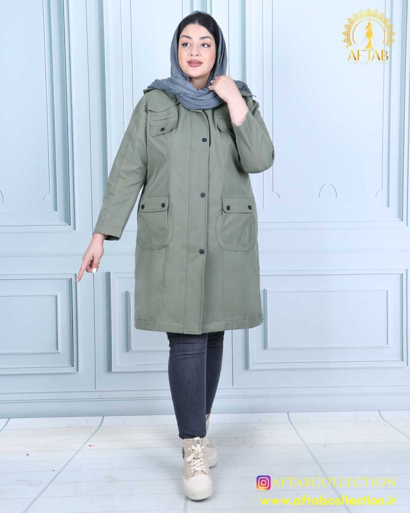 مانتو ملبورن چهارجیب سایزبزرگ سبز مانتو ملبورن چهارجیب سایزبزرگ سبز