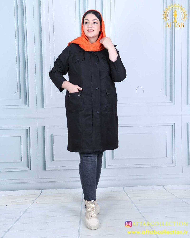 مانتو ملبورن چهارجیب سایزبزرگ مشکی مانتو ملبورن چهارجیب سایزبزرگ مشکی