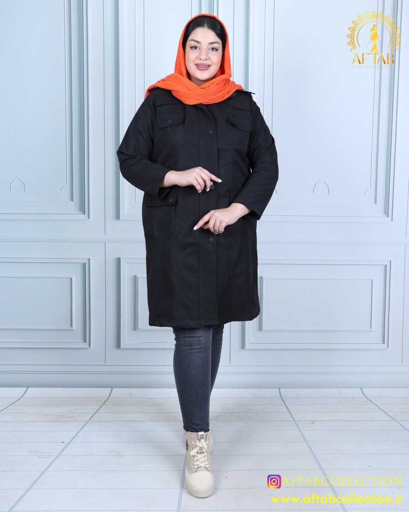 مانتو ملبورن چهارجیب سایزبزرگ نما دور مانتو ملبورن چهارجیب سایزبزرگ نما دور