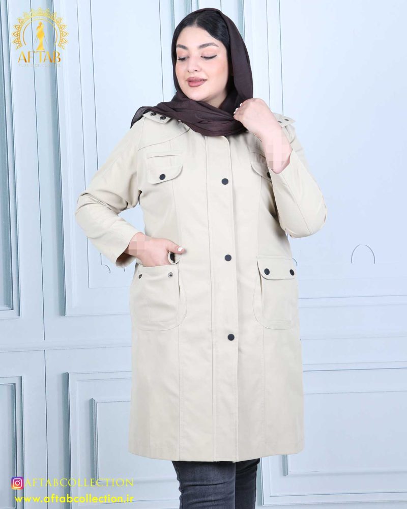 مانتو ملبورن چهارجیب سایزبزرگ شیک