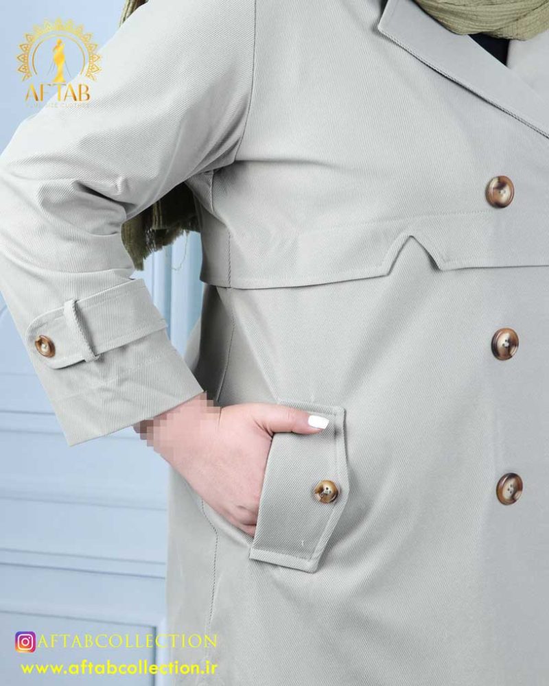 مانتو پارکا کمر هشتی سایزبزرگ 5046 - Image 4