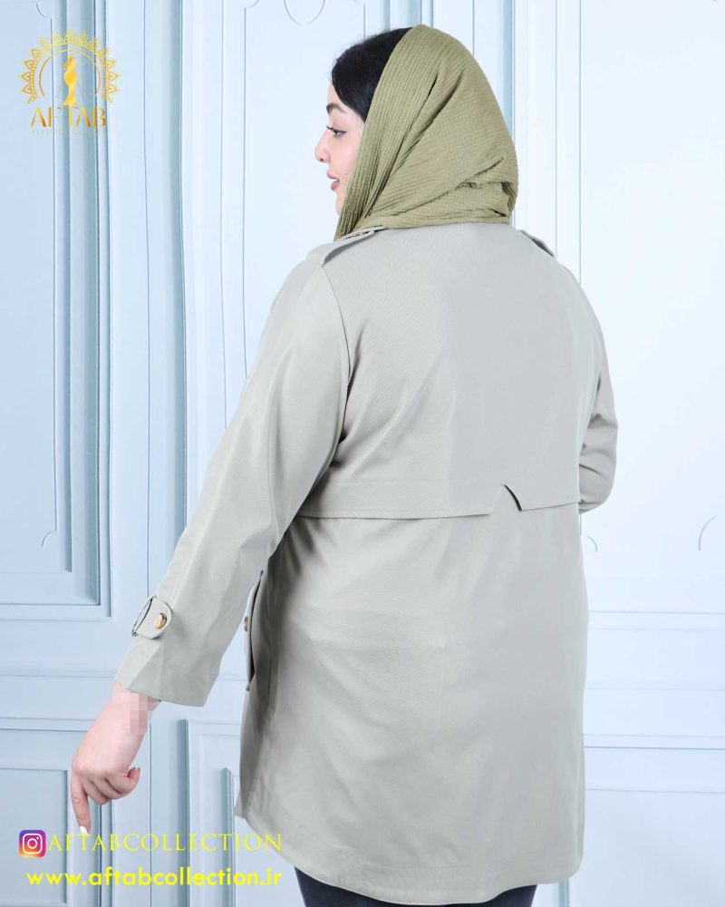 مانتو پارکا کمر هشتی سایزبزرگ 5046 - Image 5