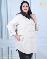 مانتو پارکا کمر هشتی سایزبزرگ 5046 - Image 3