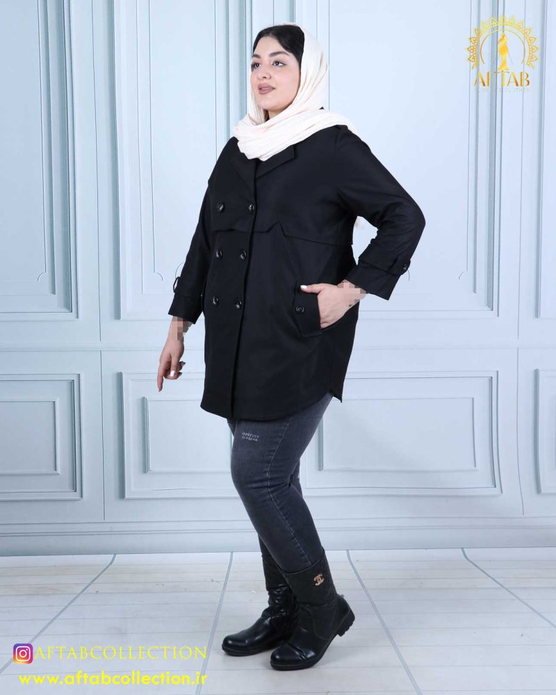 مانتو پارکا کمر هشتی سایزبزرگ 5046 - Image 2