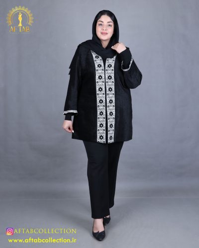 مانتو مخمل خرجکار هندی سایزبزرگ