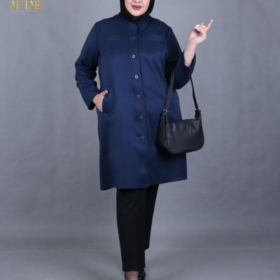 مانتو کتان 4 جیب رسمی سایزبزرگ اداری