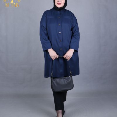 مانتو کتان 4 جیب رسمی سایزبزرگ