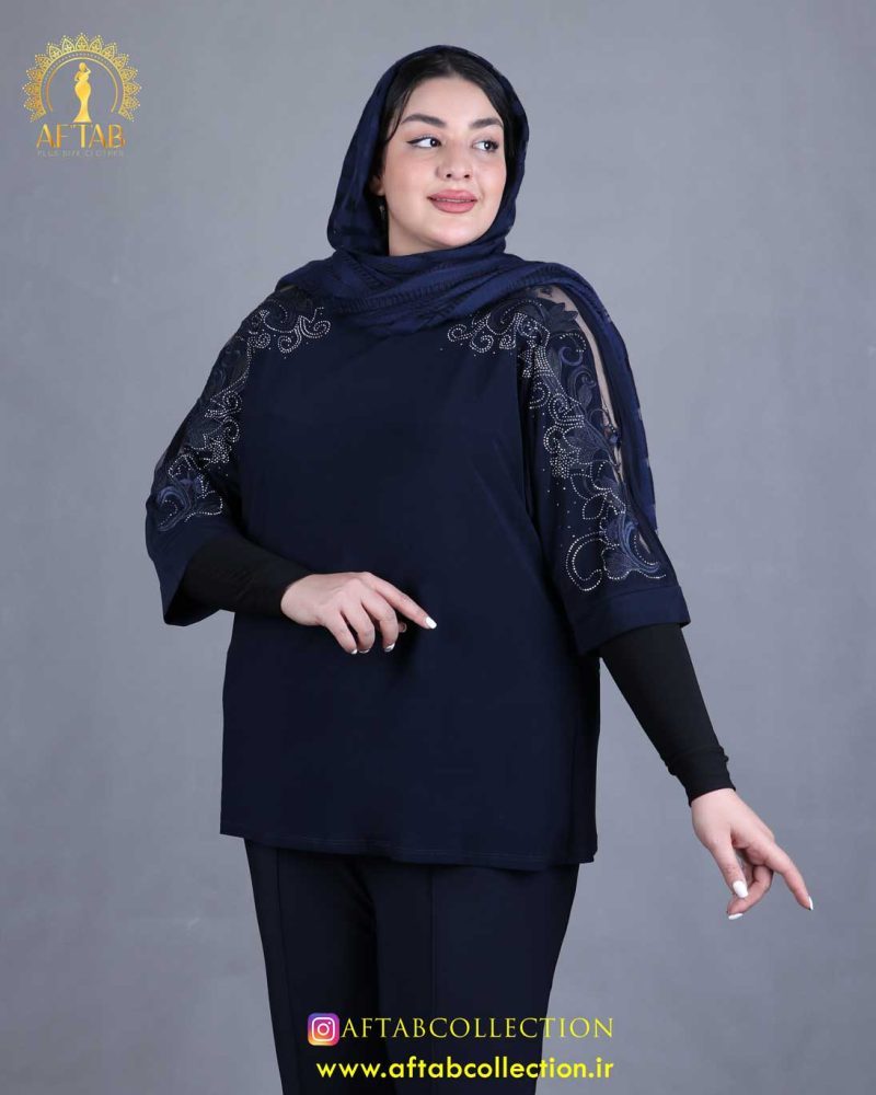 شومیز جودون سرشانه گیپور سایزبزرگ نما نزدیک