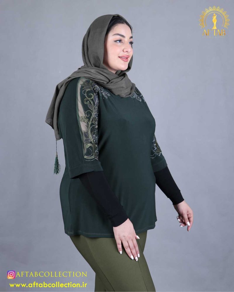 شومیز جودون سرشانه گیپور سایزبزرگ شیک