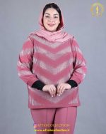 بلوز آستین حریر سون سایزبزرگ گلبهی