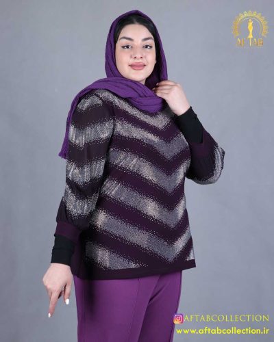 بلوز آستین حریر سون سایزبزرگ