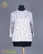 بلوز موهر طرحدار سایزبزرگ گلدار کرم