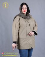 بارانی کتان پشت جیب سایزبزرگ نما نزدیک