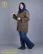 بارانی کتان پشت جیب سایزبزرگ سبک