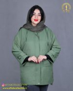 بارانی کتان پشت جیب سایزبزرگ 5106 - Image 2