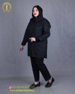 مانتو کتان بغل دکمه سایزبزرگ نما دور