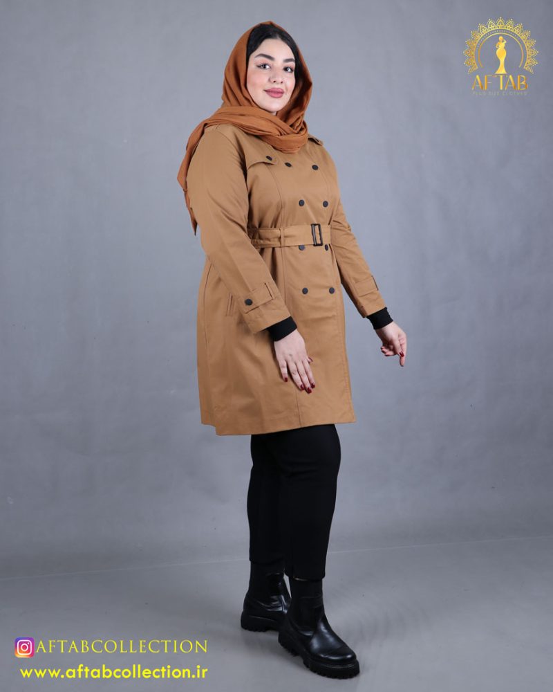 مانتو جلیقه تا به تا سایزبزرگ کاراملی مانتو جلیقه تا به تا سایزبزرگ کاراملی