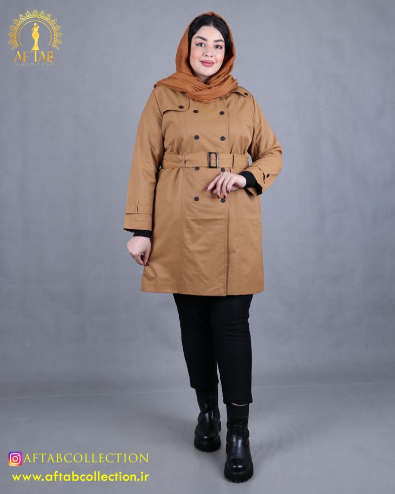 مانتو جلیقه تا به تا سایزبزرگ کاراملی رنگ مانتو جلیقه تا به تا سایزبزرگ کاراملی رنگ