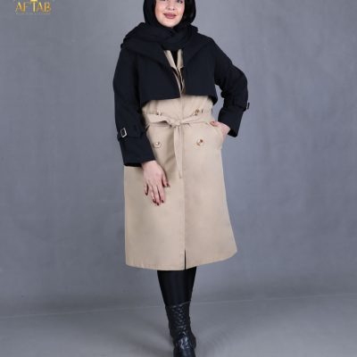 کت سارافون کتان سایزبزرگ کرم