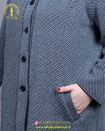 کت بافت دو جیب سایزبزرگ جیب